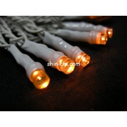 LED 100燈電池燈+USB-黃光(附IC)-透明線