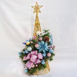 48cm聖誕鐵線樹聖誕樹-粉藍