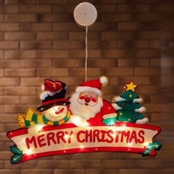LED彩繪造型燈-電池燈-聖誕老人與雪人-暖白