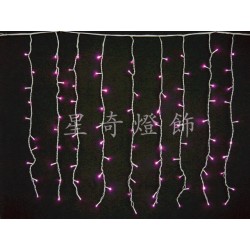 LED 260燈窗簾燈-粉紅光 110V (附IC)